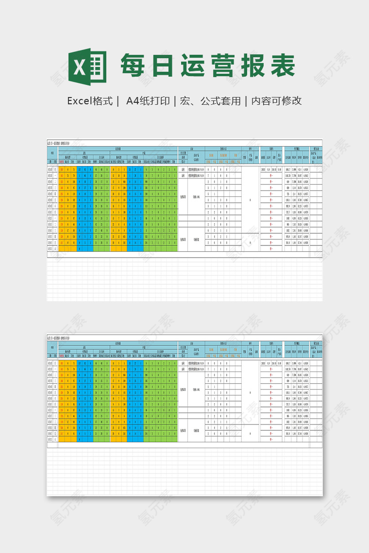 专业旗舰店每日运营报表excel模板