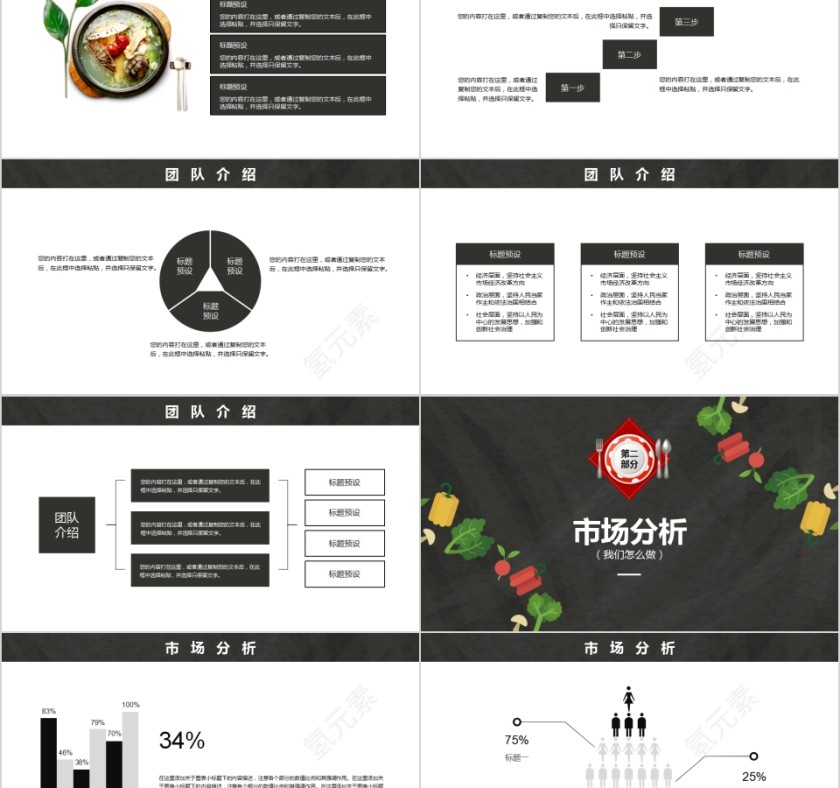 蔬菜主题餐饮公司企业工作汇报PPT模板第2张
