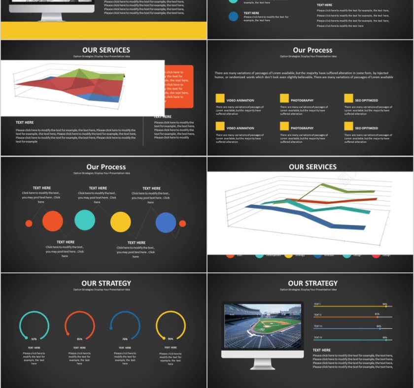 商务欧美ppt模板简约2019高端大气 商业工作汇报时尚极简风素材第3张