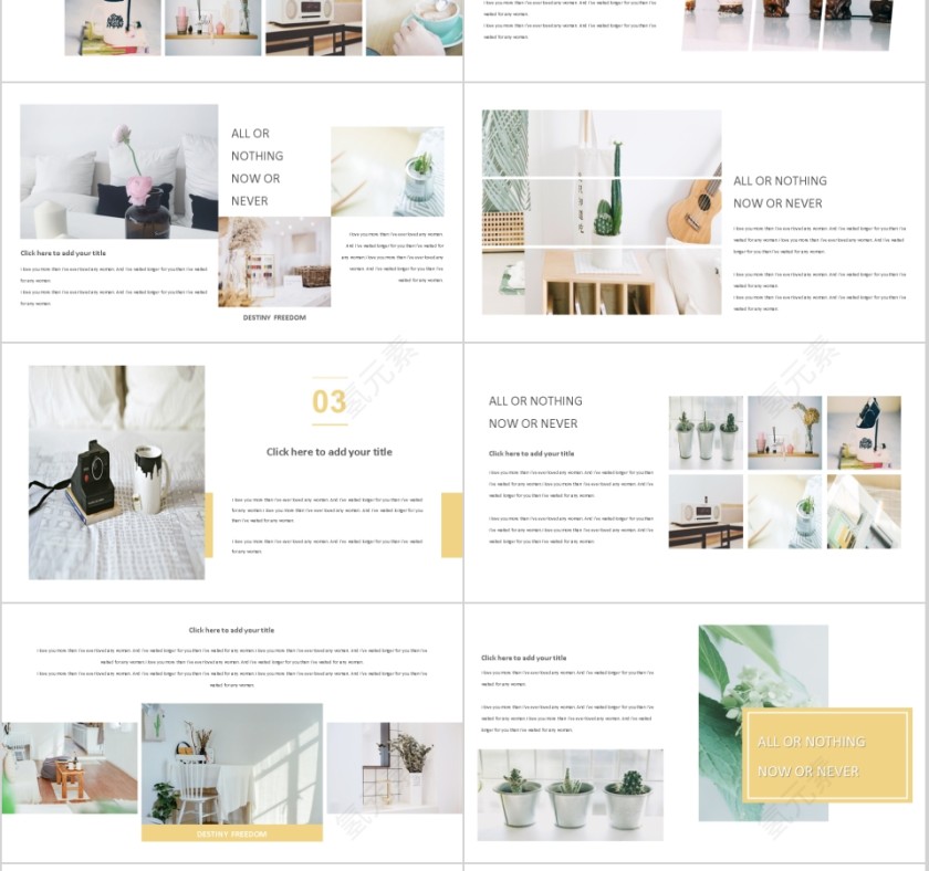 小清新风格简约通用模板第3张