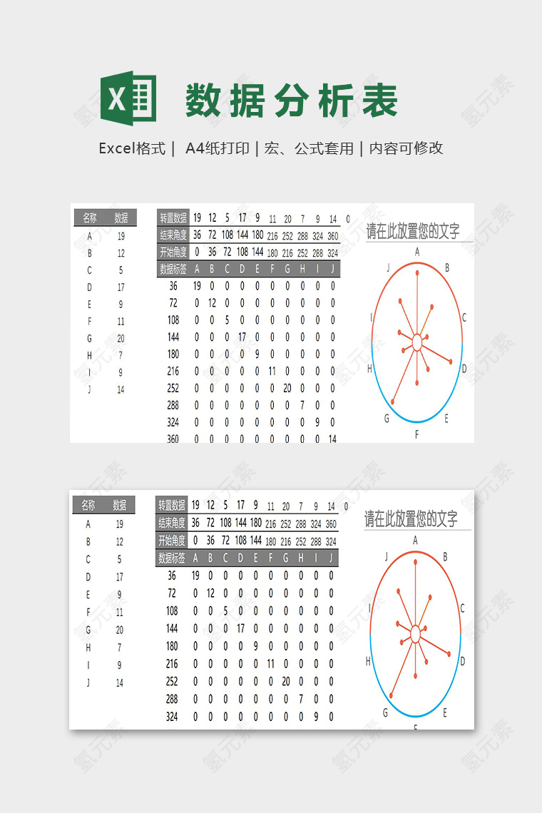 创意数据分析精美模版