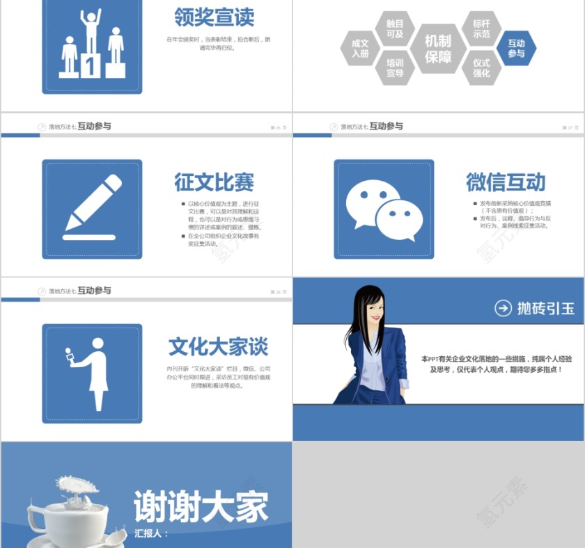 蓝色简约大气企业文化落地第5张