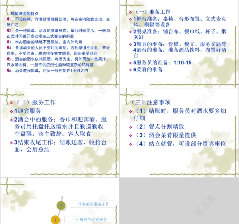 简约西餐宴会服务宴会培训PPT模板第11张