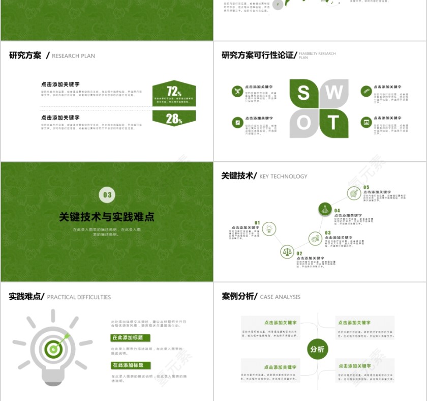 绿色大学生研究生硕士开题报告学术毕业答辩第3张