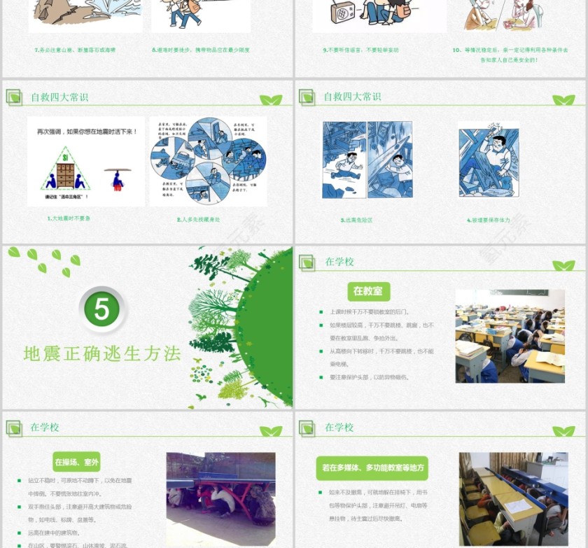 抗震救灾主题班会儿童地震防灾PPT模板第6张