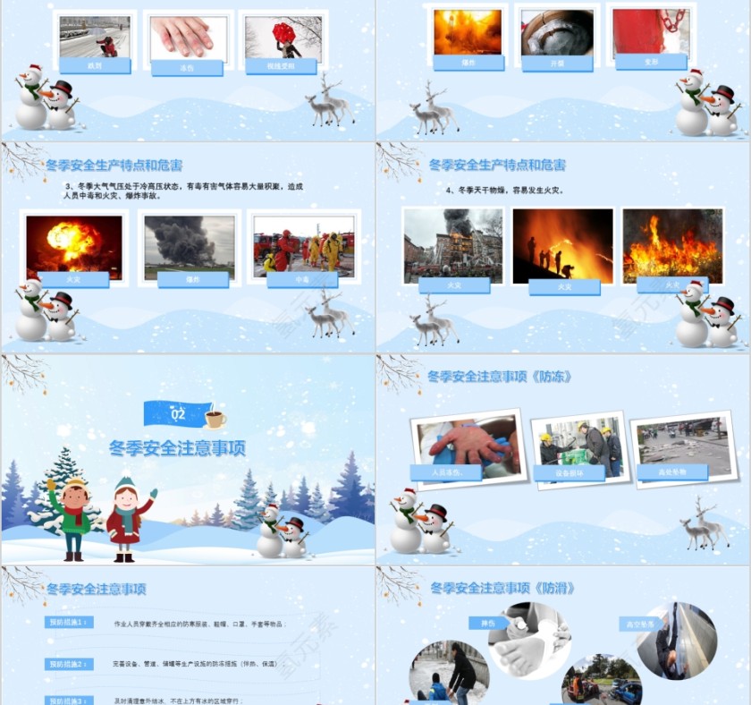 冬季寒假安全小学生安全教育PPT模板第2张