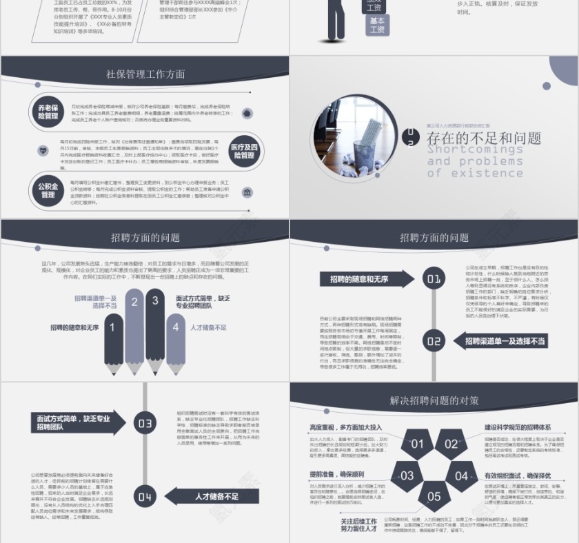 简约行政工作总结PPT模板第3张