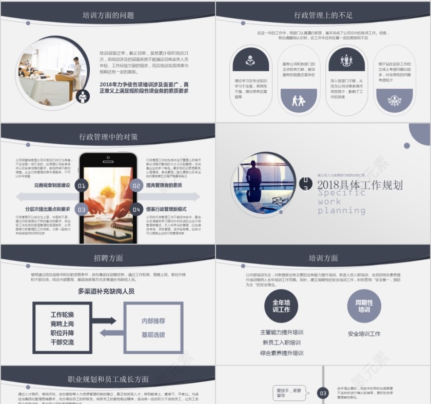 简约行政工作总结PPT模板第4张