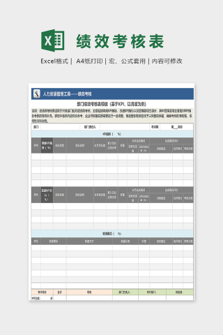 部门绩效考核表模版