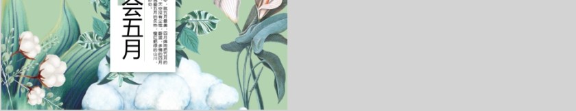 中国风五月你好夏初清新唯美画册杂志风PPT模板第5张