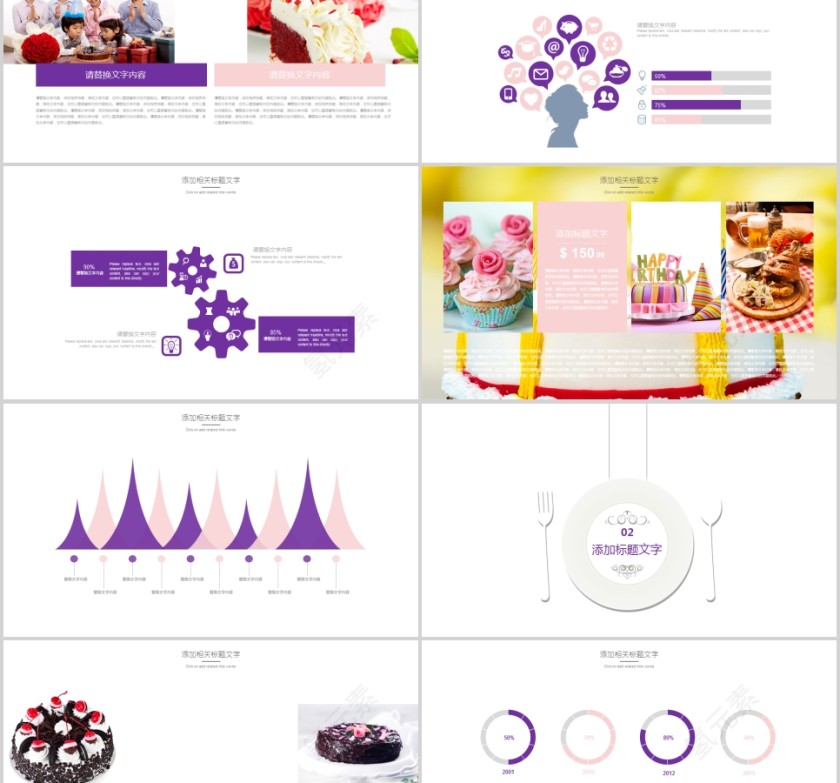 蛋糕美食文化面包咖啡甜点PPT第2张