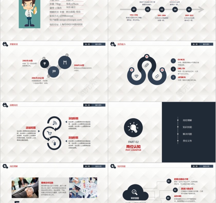 简约风格岗位竞聘PPT模版第2张