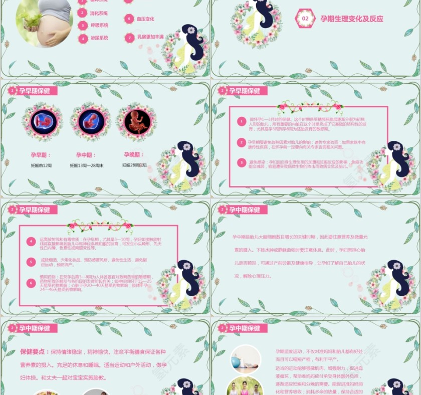 卡通母婴妇产科知识ppt模板第2张