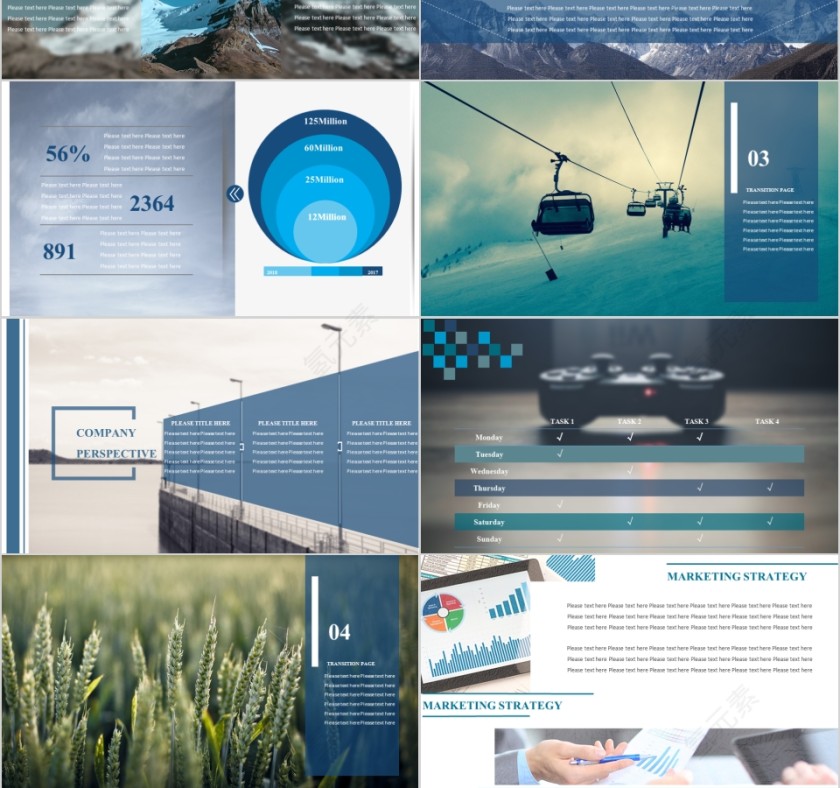 商务欧美ppt模板简约2019高端大气 商业工作汇报时尚极简风素材第3张