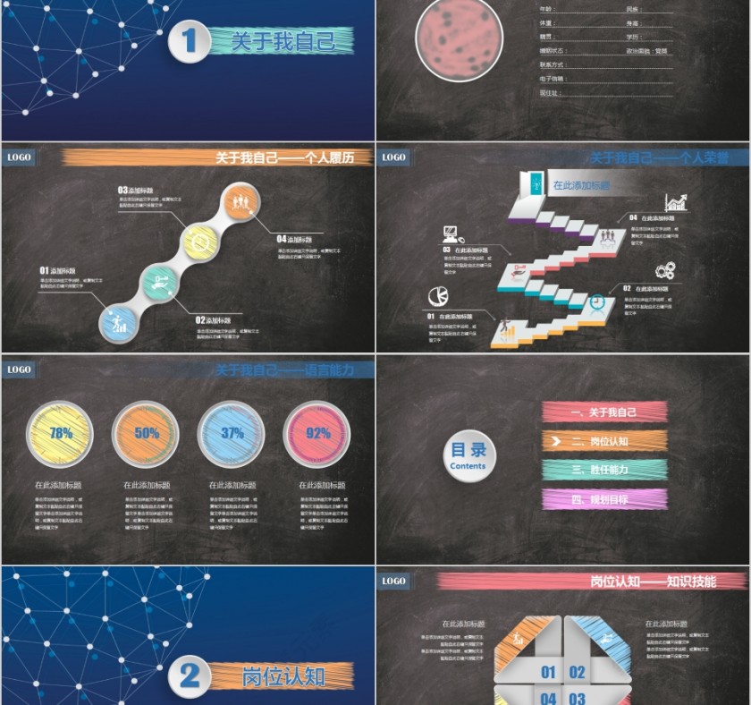 原创视觉开拓大气岗位竞聘PPT模板第2张