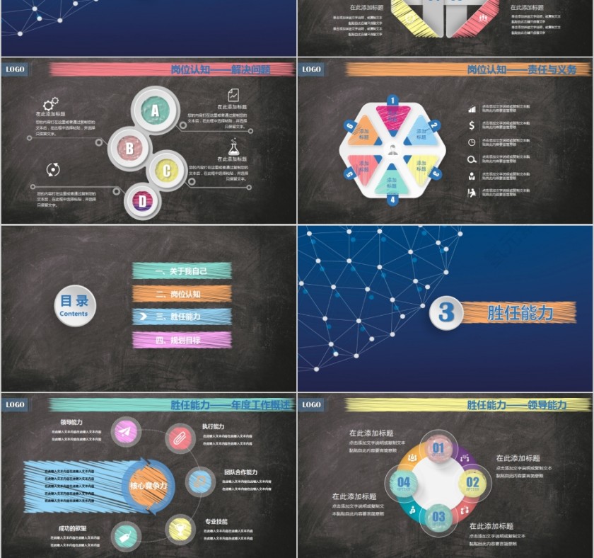 原创视觉开拓大气岗位竞聘PPT模板第3张