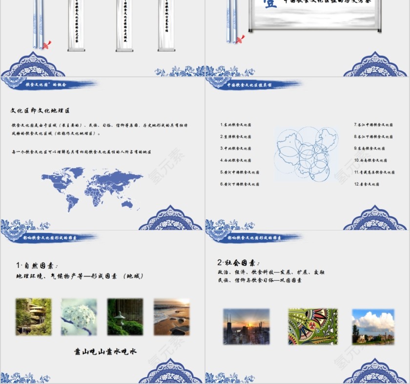 中国风中国饮食文化通用PPT模板 第2张