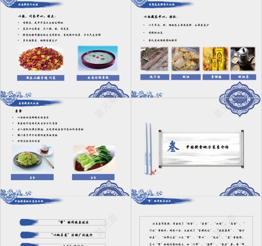 中国风中国饮食文化通用PPT模板 第5张