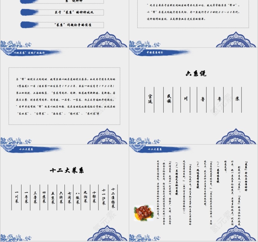 中国风中国饮食文化通用PPT模板 第6张