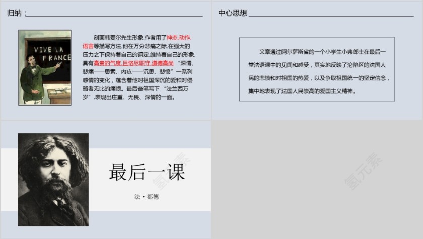 七年级语文课件《最后一课》PPT 模板第4张