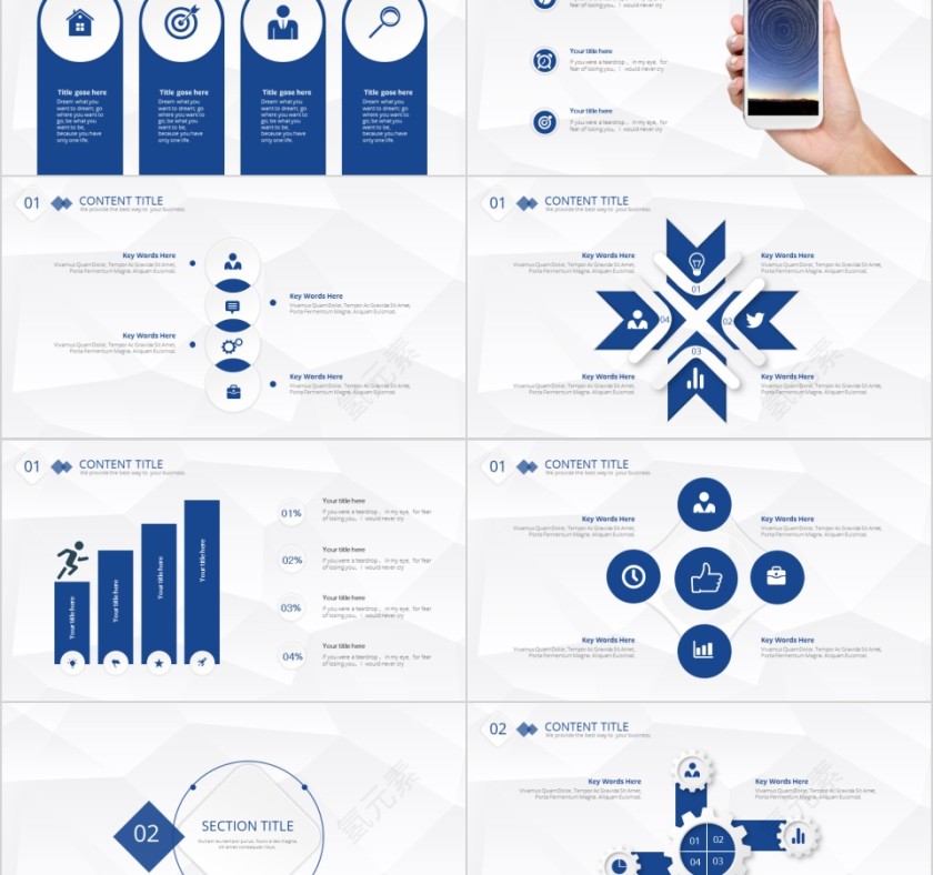 商务欧美ppt模板简约2019高端大气 商业工作汇报时尚极简风素材第2张