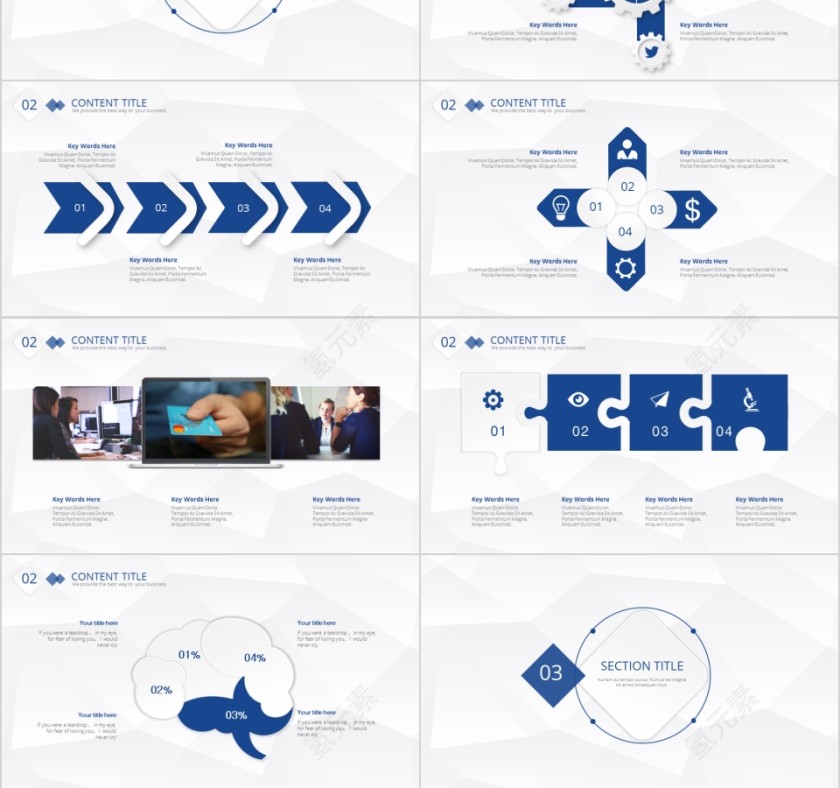 商务欧美ppt模板简约2019高端大气 商业工作汇报时尚极简风素材第3张