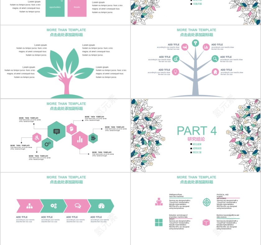 文艺清新手绘花毕业论文开题报告PPT模板第3张