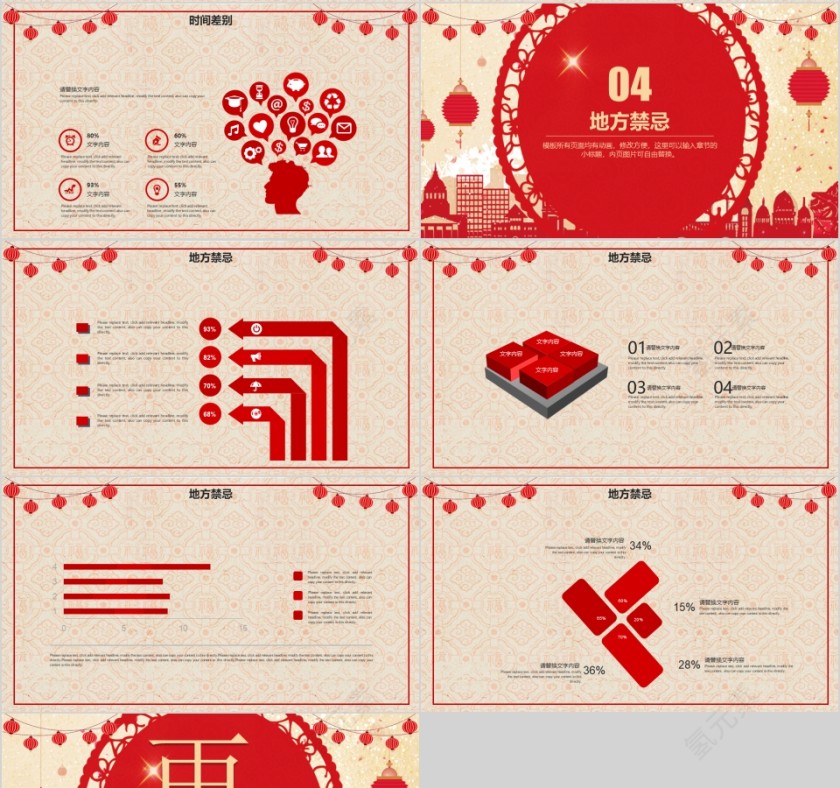 中国风红色简约新春佳节传统文化ppt第4张