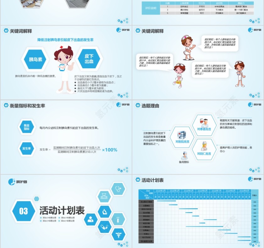 简约清爽蓝色品管圈第3张