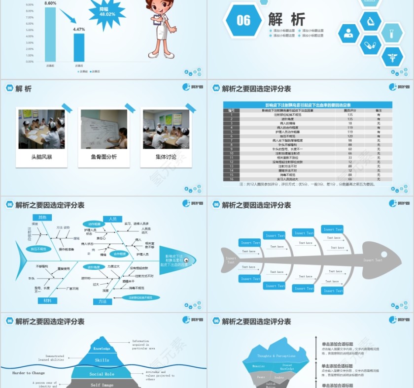 简约清爽蓝色品管圈第5张
