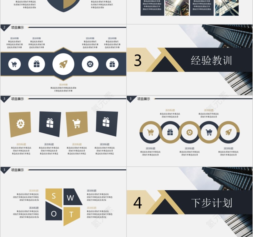 金色大气2019年终汇报PPT企业工作新年计划总结猪年大气模板动态幻灯片第3张