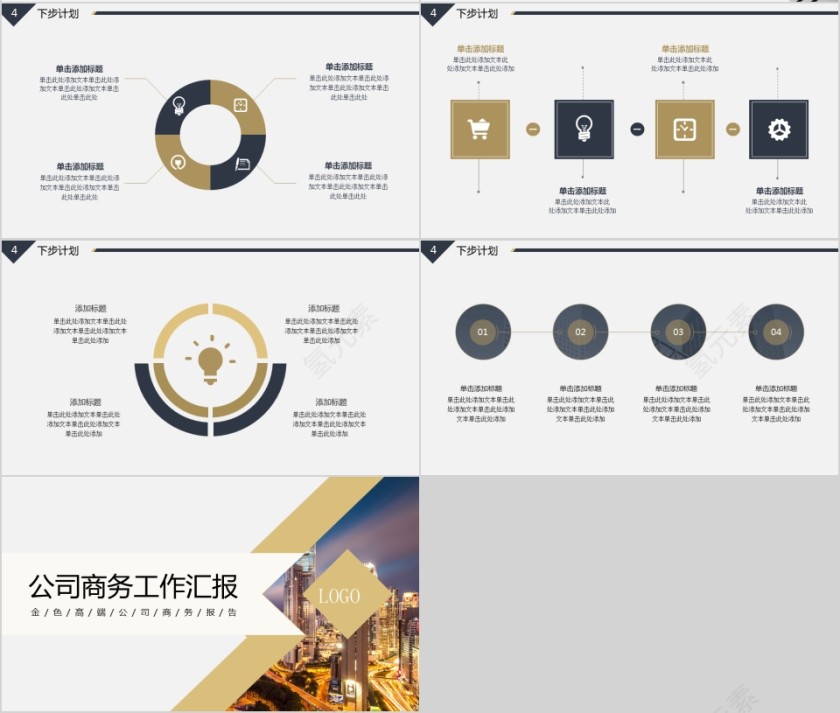 金色大气2019年终汇报PPT企业工作新年计划总结猪年大气模板动态幻灯片第4张