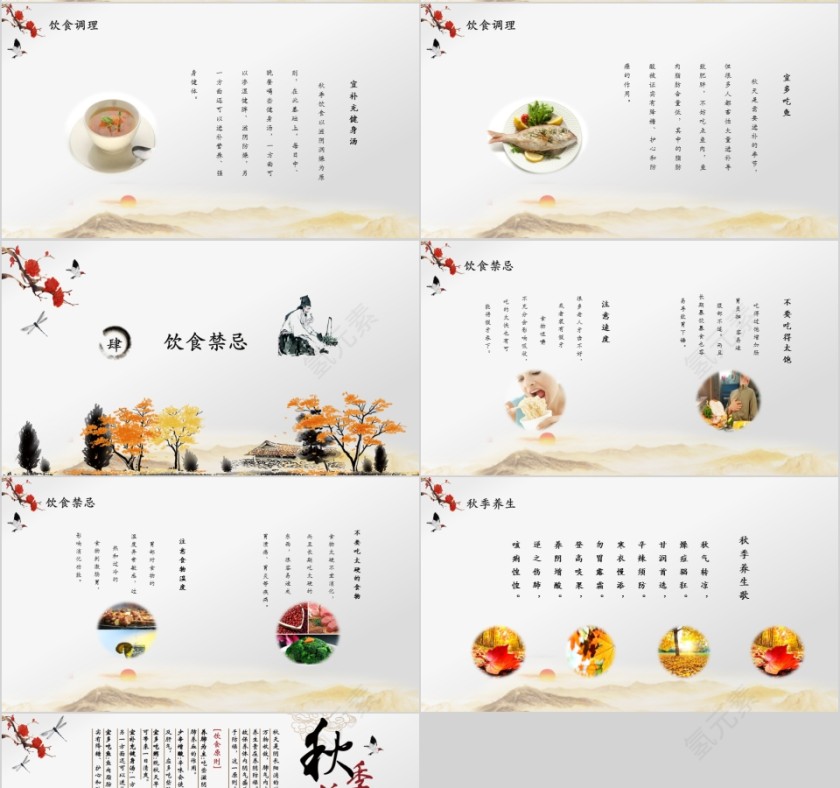 简洁唯美秋季养生保健ppt第4张