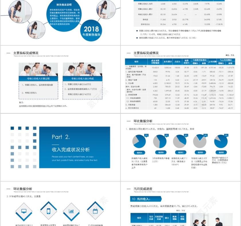 简约公司业绩经营分析财务报表分析报告PPT模板第2张