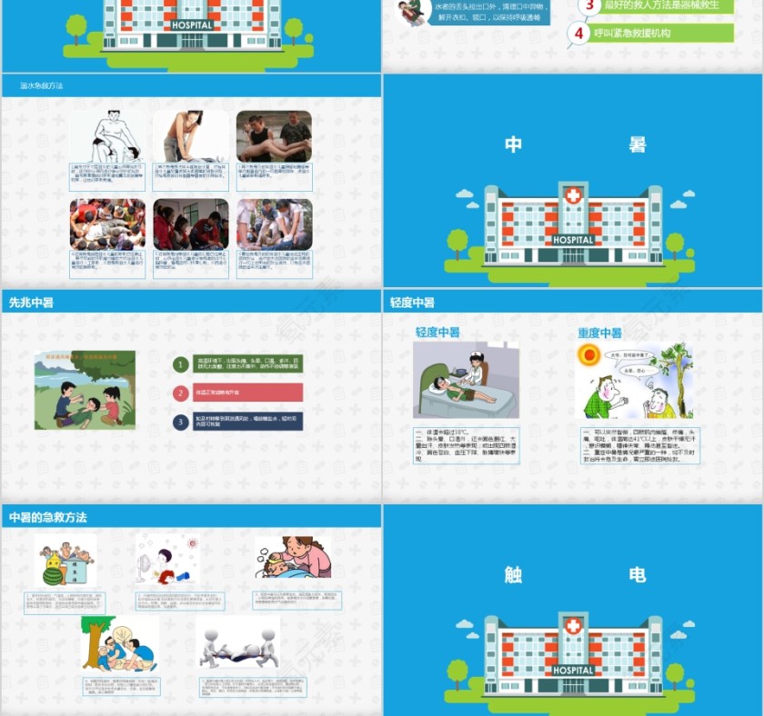 蓝色简约小学生常用急救知识第3张