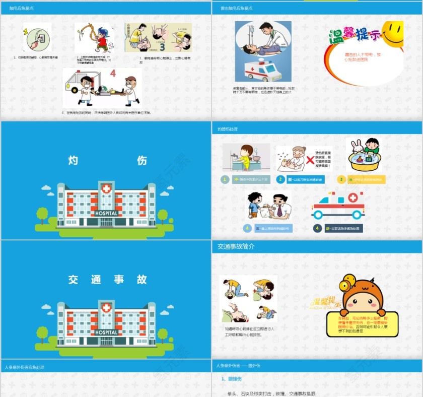 蓝色简约小学生常用急救知识第4张