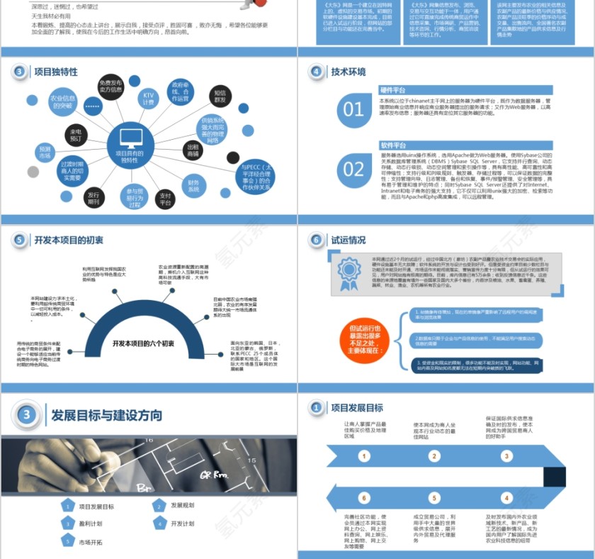 蓝色简约大气商业计划书项目ppt模版第3张