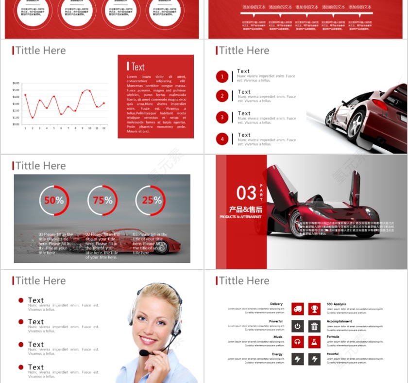 ppt模板汽车4s店维修养护美容品牌营销推广工作总结汇报销售计划第3张