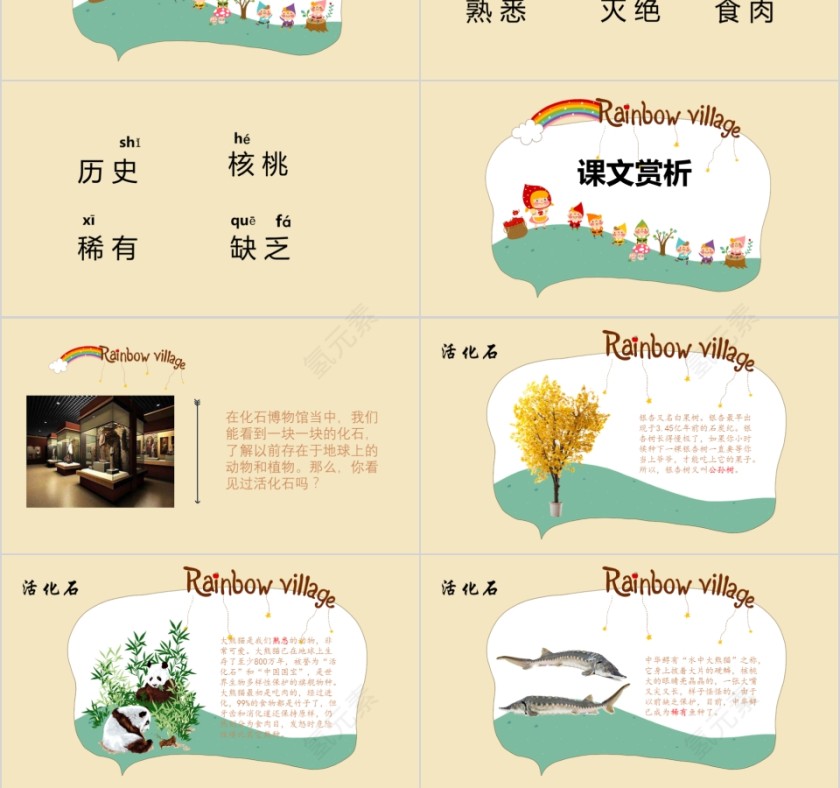 小学语文课件PPT模板 读书分享教师说课老师讲课古诗寓言公开课第3张