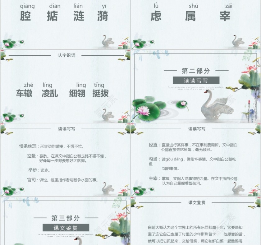 小学语文课件PPT模板 读书分享教师说课老师讲课古诗寓言公开课第2张