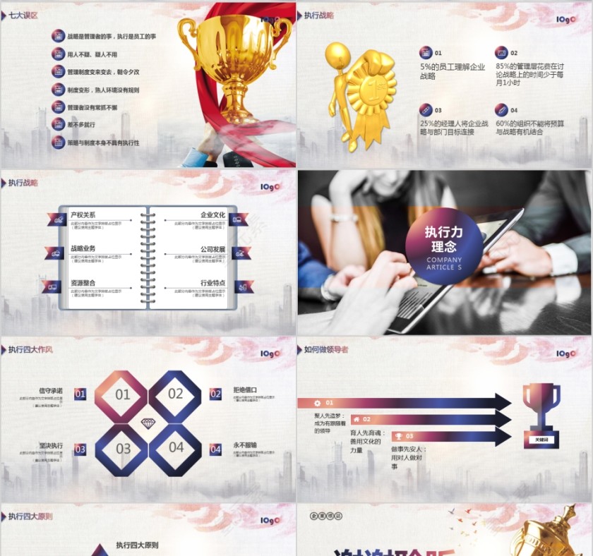 大气商务员工执行力培训竞争力培训通用ppt模板第4张