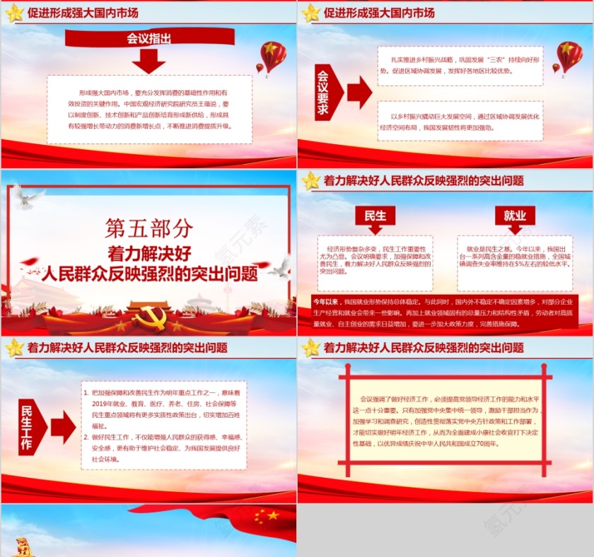 红色大气中国2019经济工作五大信号PPT第4张