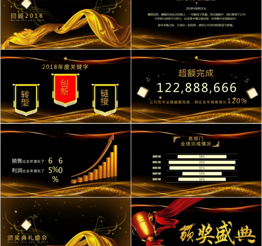 公司年终答谢会动态PPT模板企业员工客户感恩答谢晚会晚宴第2张