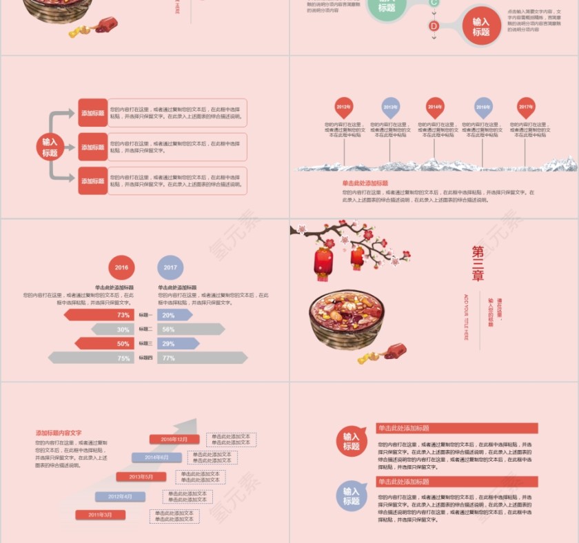 腊八节PPT模板中国传统节日文化粥习俗介绍来历喜庆班会PPT素材第3张