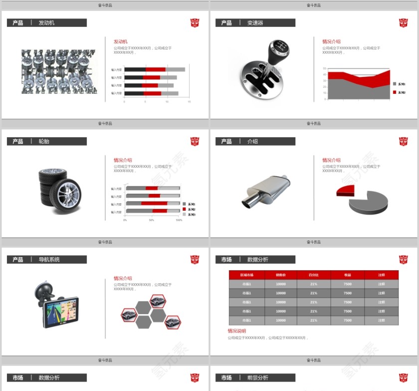 汽车行业通用PPT模板第4张