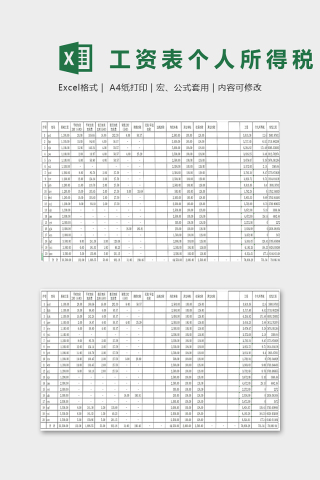 工资表个人所得税