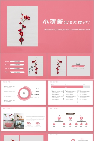 小清新工作概述工作总结PPT