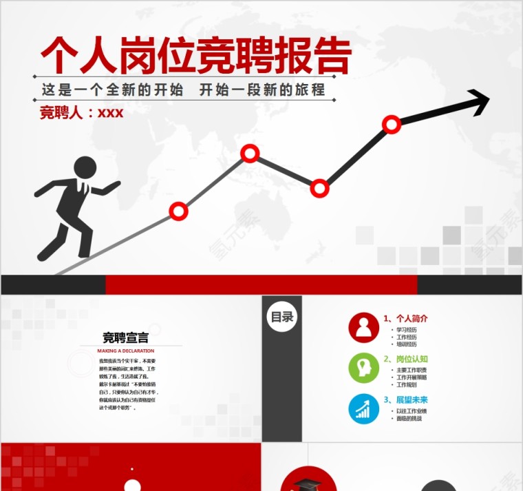 红色大气个人岗位竞聘报告PPT第1张