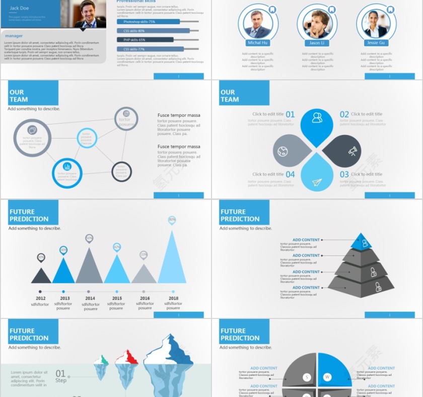 商务欧美ppt模板简约2019高端大气 商业工作汇报时尚极简风素材第2张