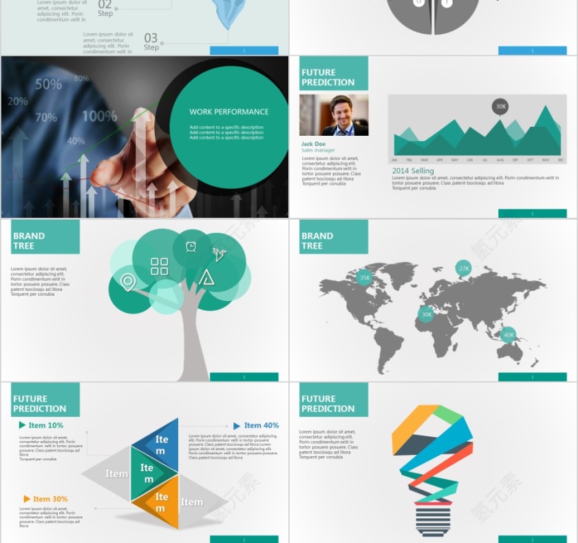 商务欧美ppt模板简约2019高端大气 商业工作汇报时尚极简风素材第3张